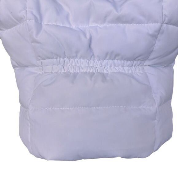 Hollister California White Puff Vest Women Size Medium Sherpa Lined Feather Down - Picture 6 of 8